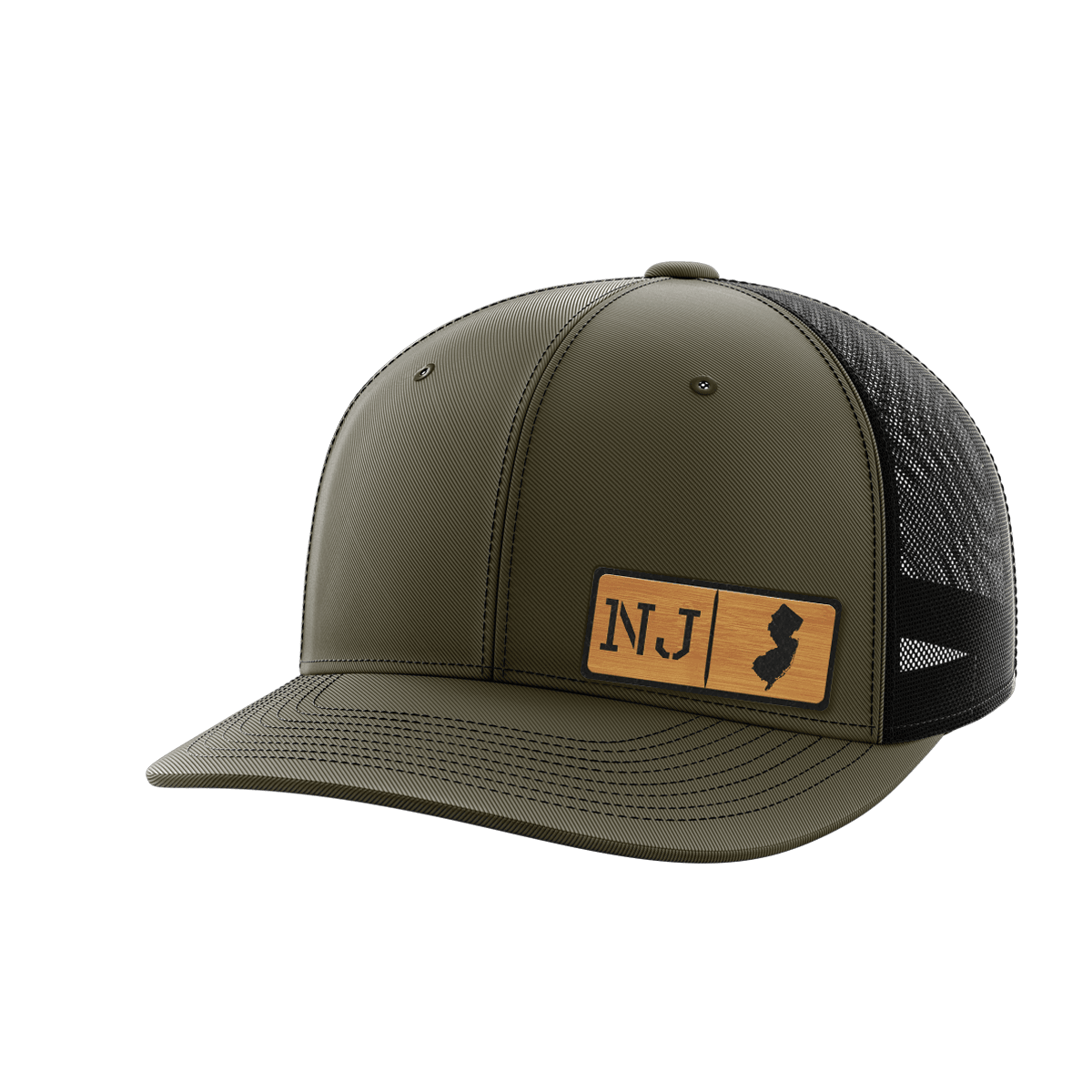 New Jersey Homegrown Hats Hat Greater Half OD Green/Black Bamboo Leatherette New Jersey