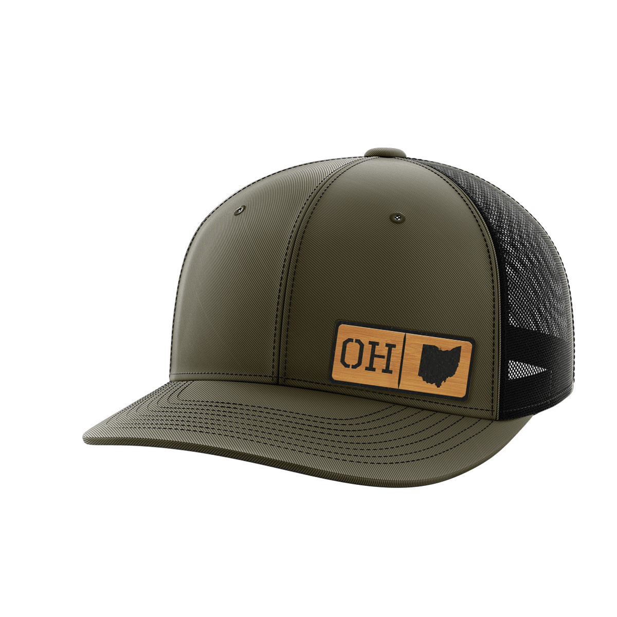Ohio Homegrown Hats Hat Greater Half OD Green/Black Bamboo Leatherette Ohio