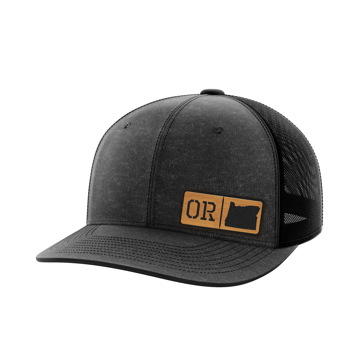 Oregon Homegrown Hats Hat Greater Half Heather Black/Black Bamboo Leatherette Oregon