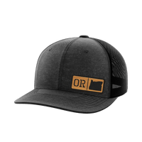 Thumbnail for Oregon Homegrown Hats Hat Greater Half Heather Black/Black Bamboo Leatherette Oregon