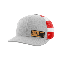 Thumbnail for Oregon Homegrown Hats Hat Greater Half Heather Grey/Flag Bamboo Leatherette Oregon