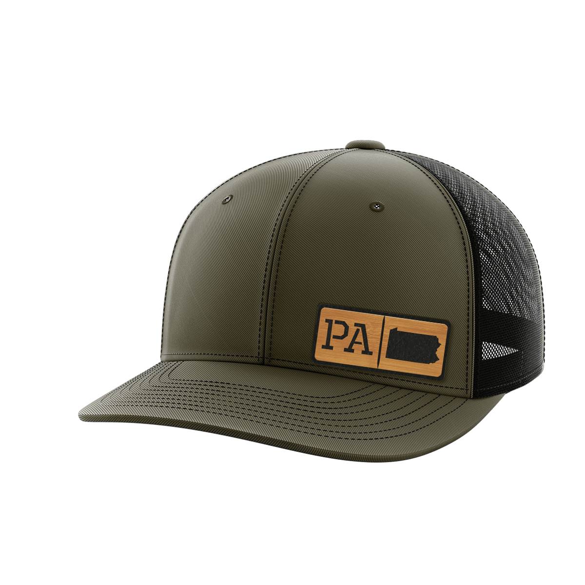 Pennsylvania Homegrown Hats Hat Greater Half OD Green/Black Bamboo Leatherette Pennsylvania