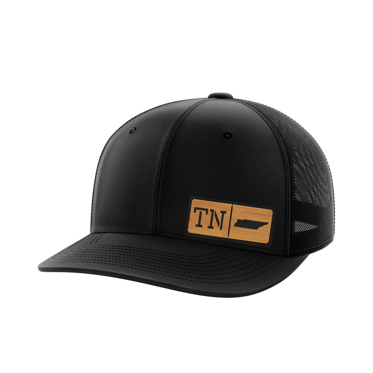 Tennessee Homegrown Hats Hat Greater Half Black/Black Bamboo Leatherette Tennessee