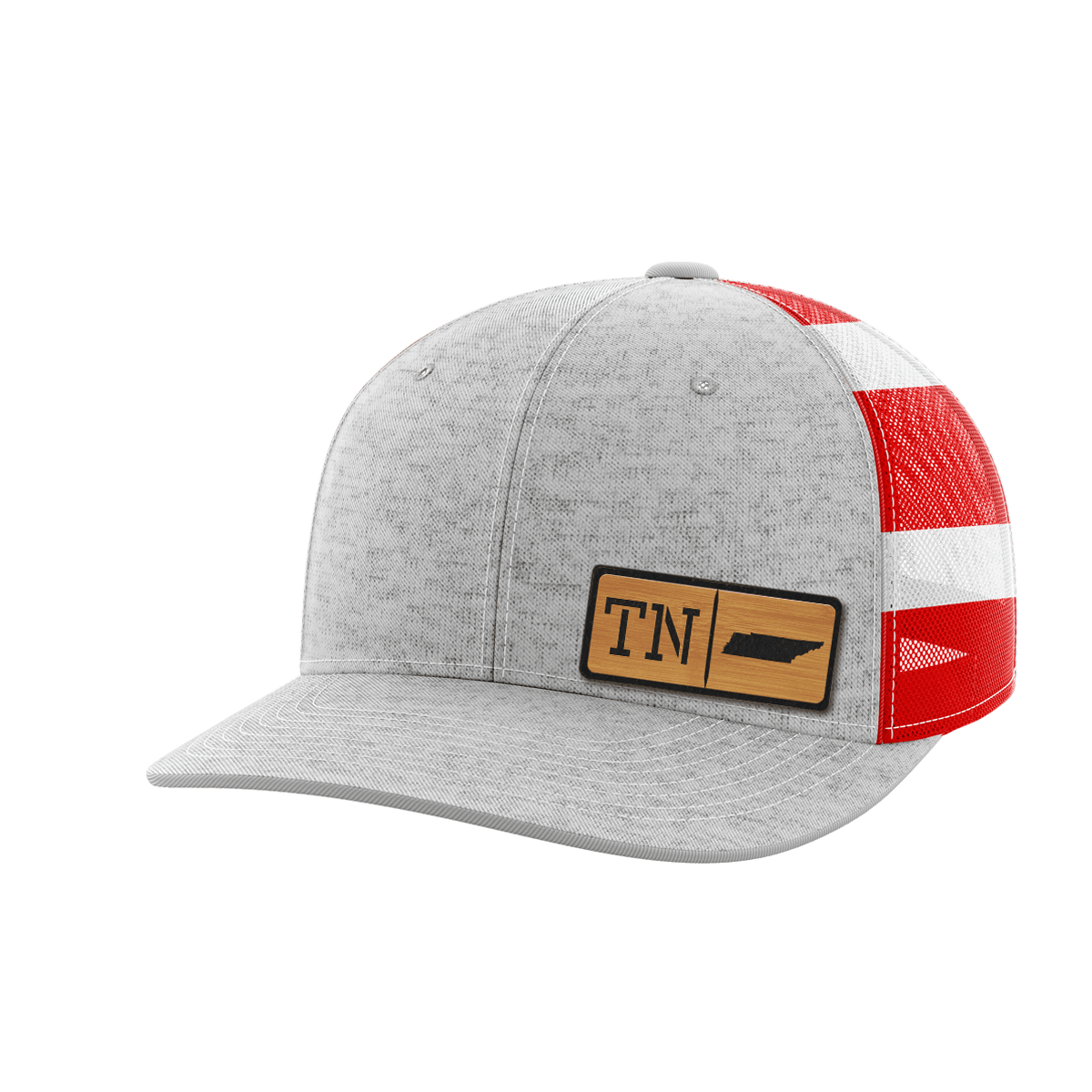 Tennessee Homegrown Hats Hat Greater Half Heather Grey/Flag Bamboo Leatherette Tennessee