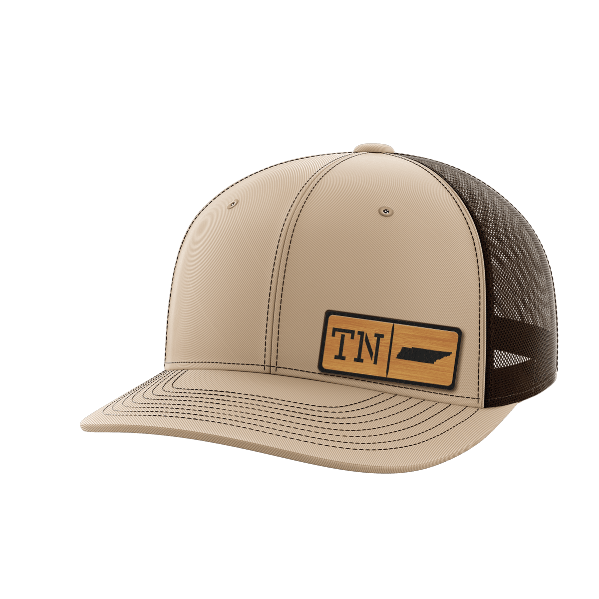 Tennessee Homegrown Hats Hat Greater Half Khaki/Coffee Bamboo Leatherette Tennessee