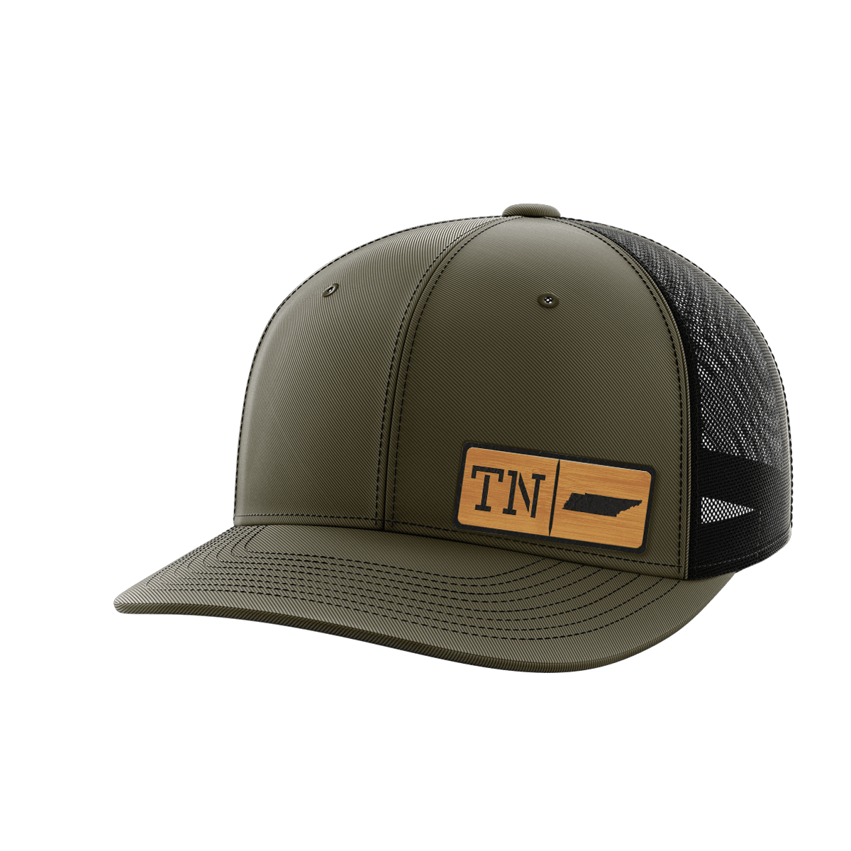 Tennessee Homegrown Hats Hat Greater Half OD Green/Black Bamboo Leatherette Tennessee