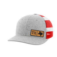 Thumbnail for Texas Homegrown Hats Hat Greater Half Heather Grey/Flag Bamboo Leatherette Texas
