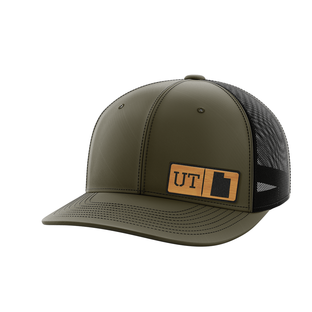 Utah Homegrown Hats Hat Greater Half OD Green/Black Bamboo Leatherette Utah