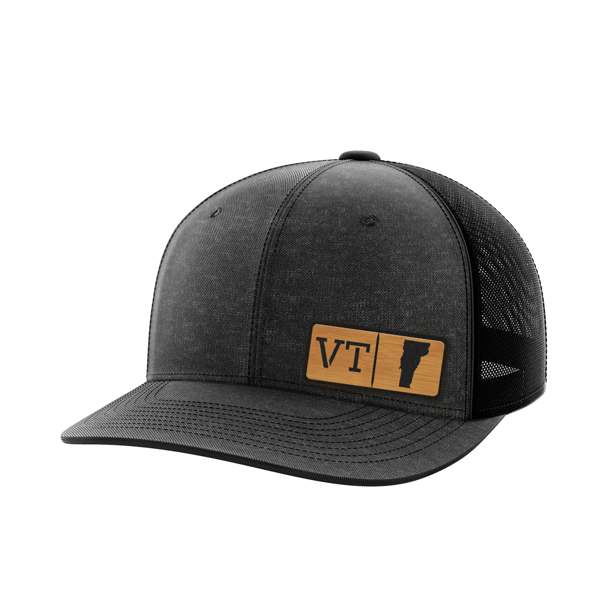 Vermont Homegrown Hats Hat Greater Half Heather Black/Black Bamboo Leatherette Vermont