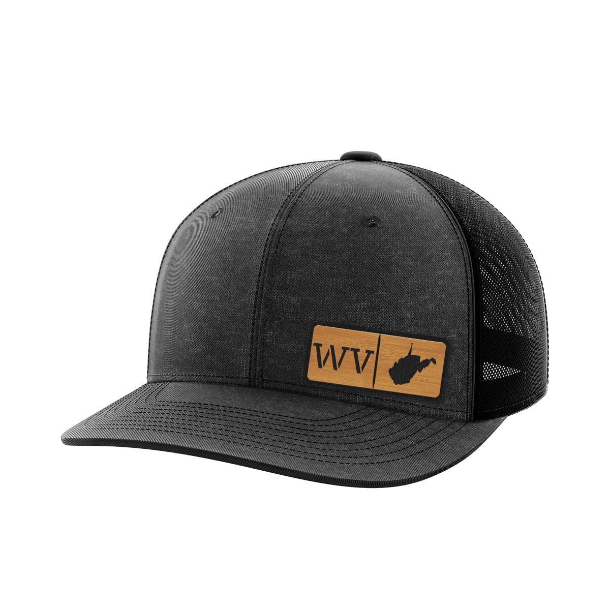West Virginia Homegrown Hats Hat Greater Half Heather Black/Black Bamboo Leatherette West Virginia