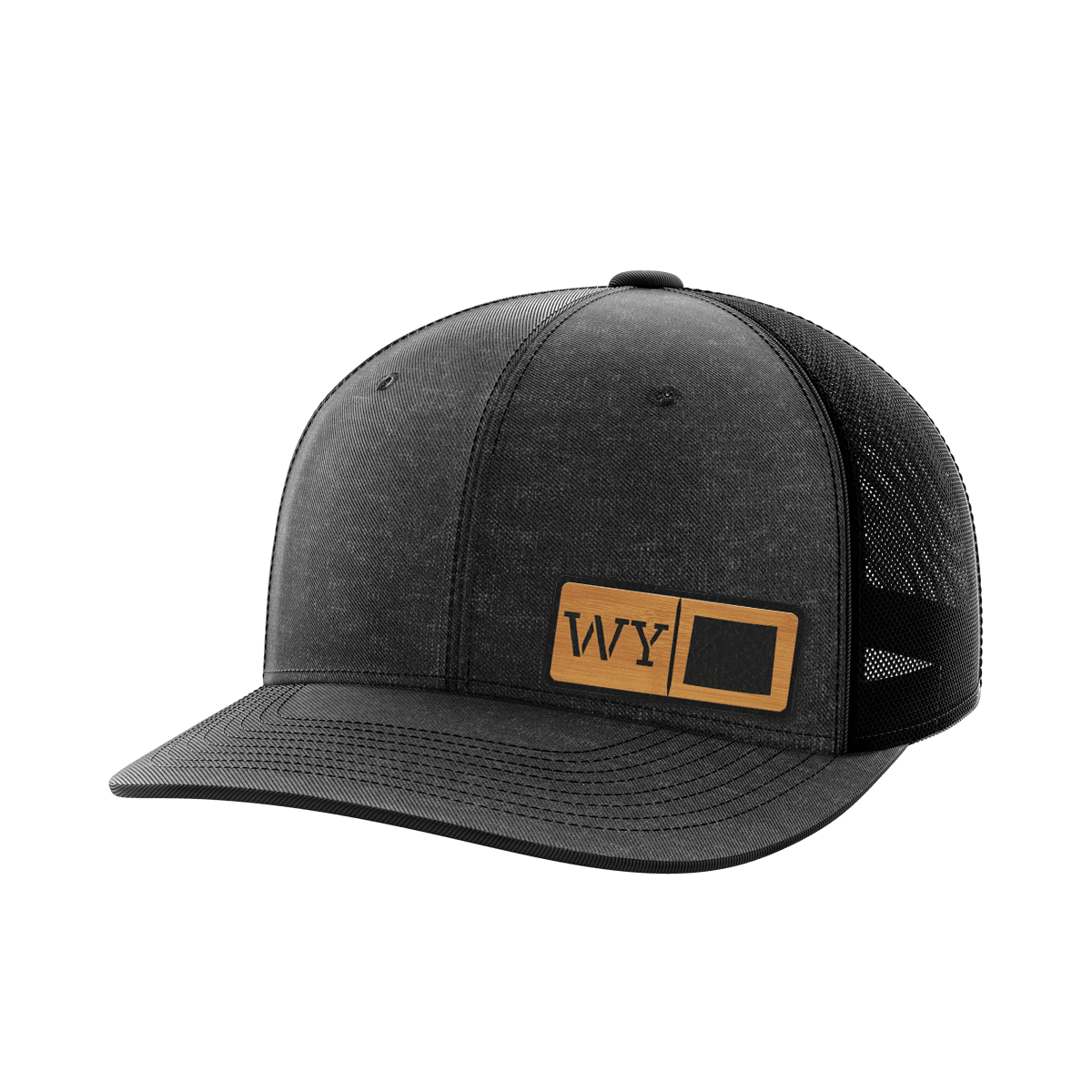 Wyoming Homegrown Hats Hat Greater Half Heather Black/Black Bamboo Leatherette Wyoming
