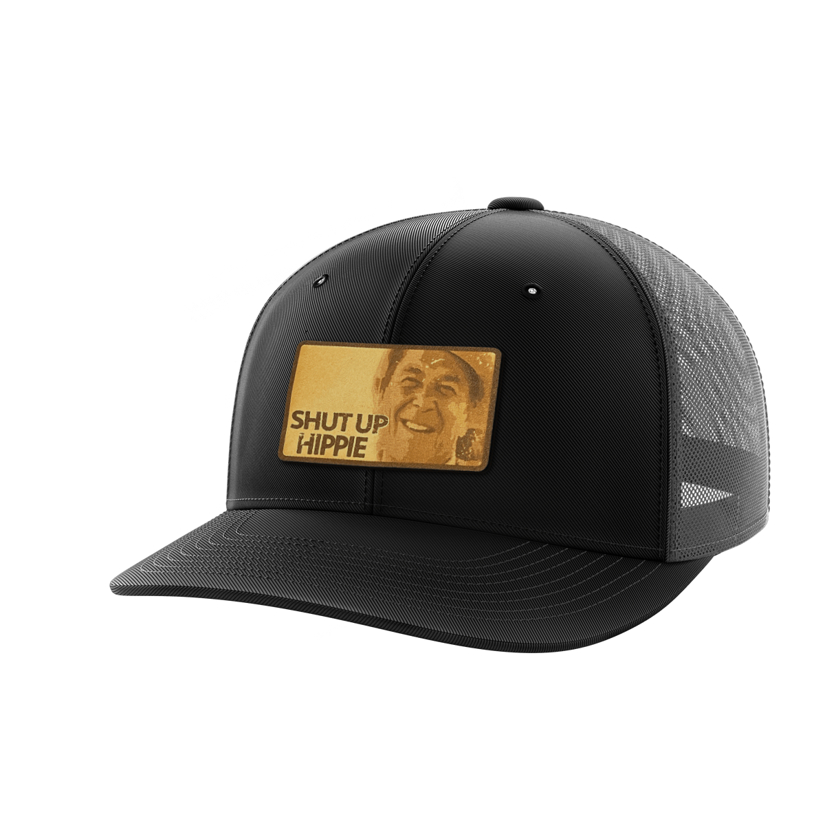 Shut Up Hippie Leather Patch Hat Hat Greater Half Black/Charcoal