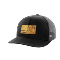 Thumbnail for Shut Up Hippie Leather Patch Hat Hat Greater Half Black/Charcoal