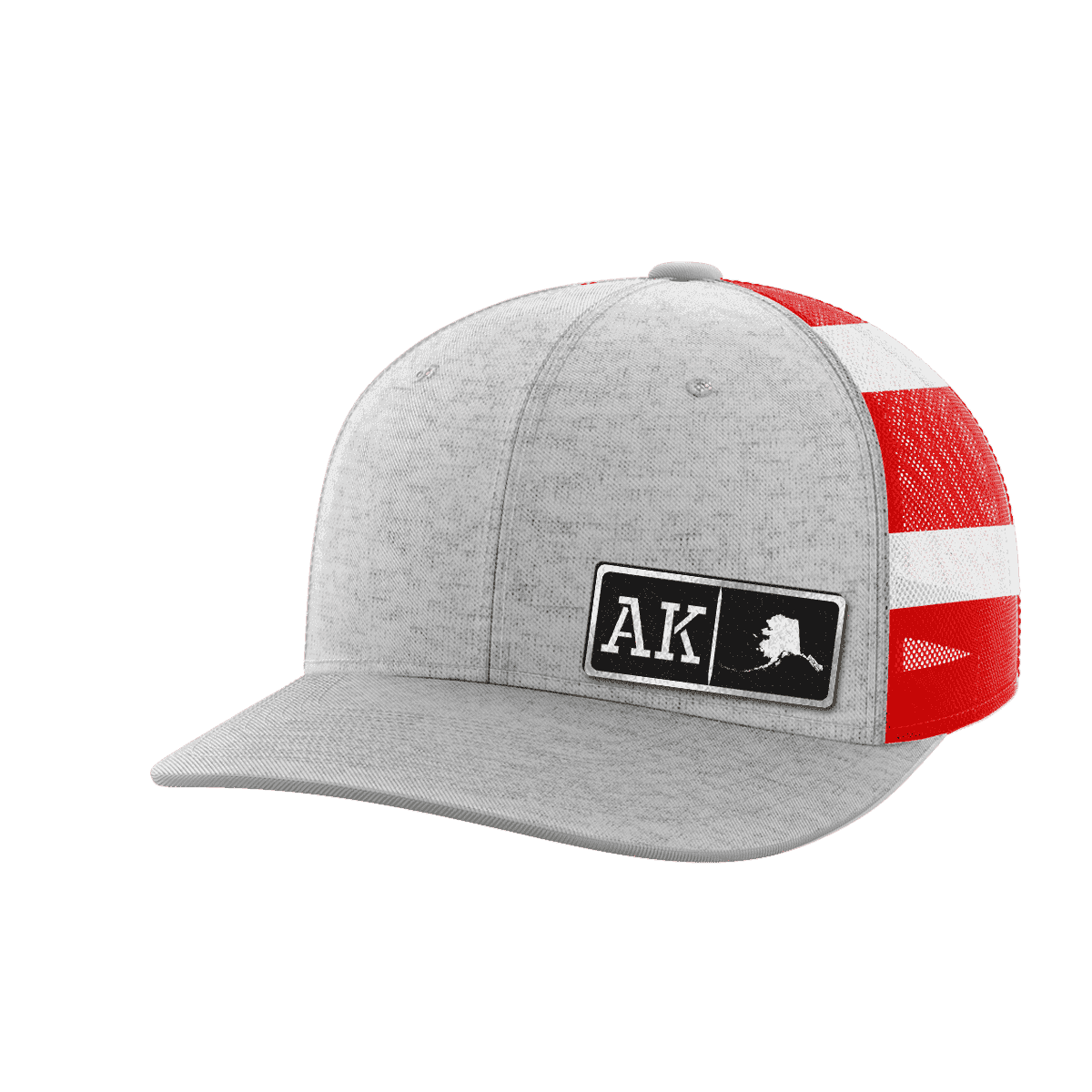 Alaska Homegrown Hats Hat Greater Half Heather Grey/Flag Black Leatherette Alaska
