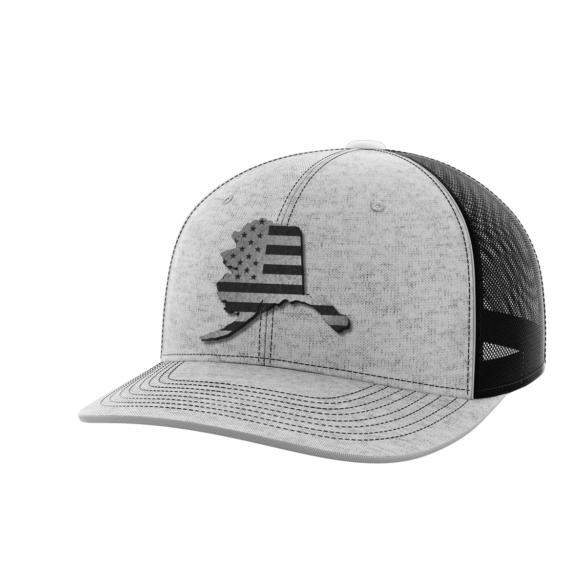 Alaska United Hats Hat Greater Half Heather Grey/Black Black Leatherette Alaska