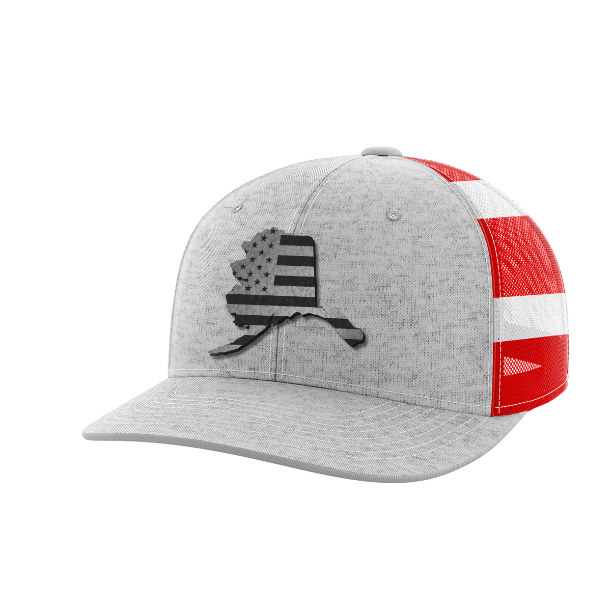 Alaska United Hats Hat Greater Half Heather Grey/Flag Black Leatherette Alaska