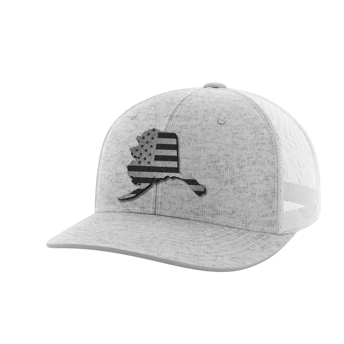 Alaska United Hats Hat Greater Half Heather Grey/White Black Leatherette Alaska