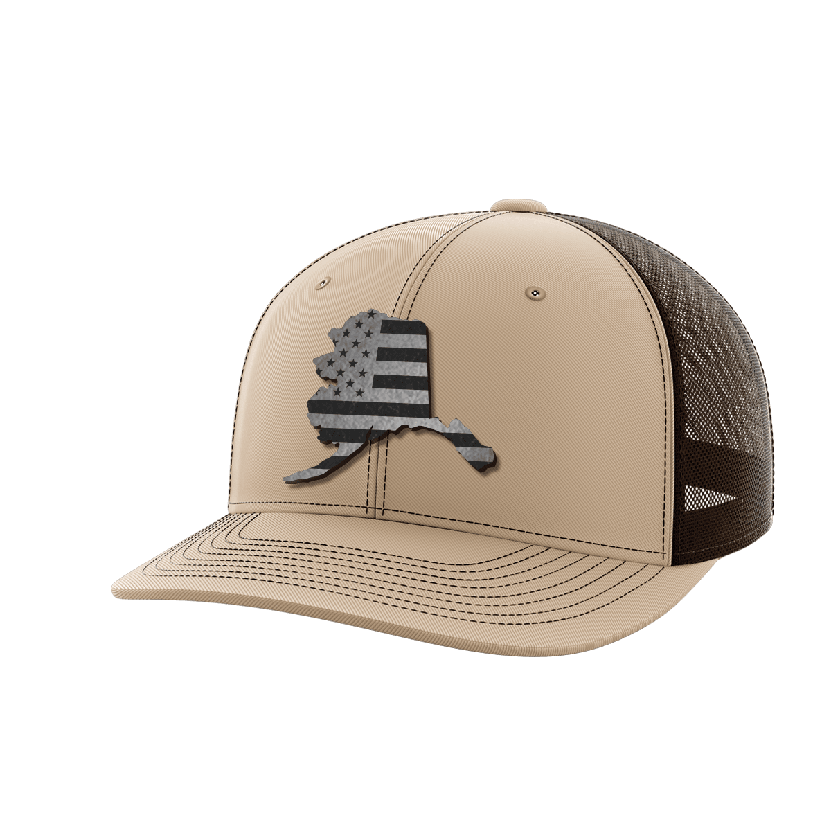 Alaska United Hats Hat Greater Half Khaki/Coffee Black Leatherette Alaska