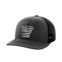 Thumbnail for Arkansas United Hats Hat Greater Half Heather Black/Black Black Leatherette Arkansas