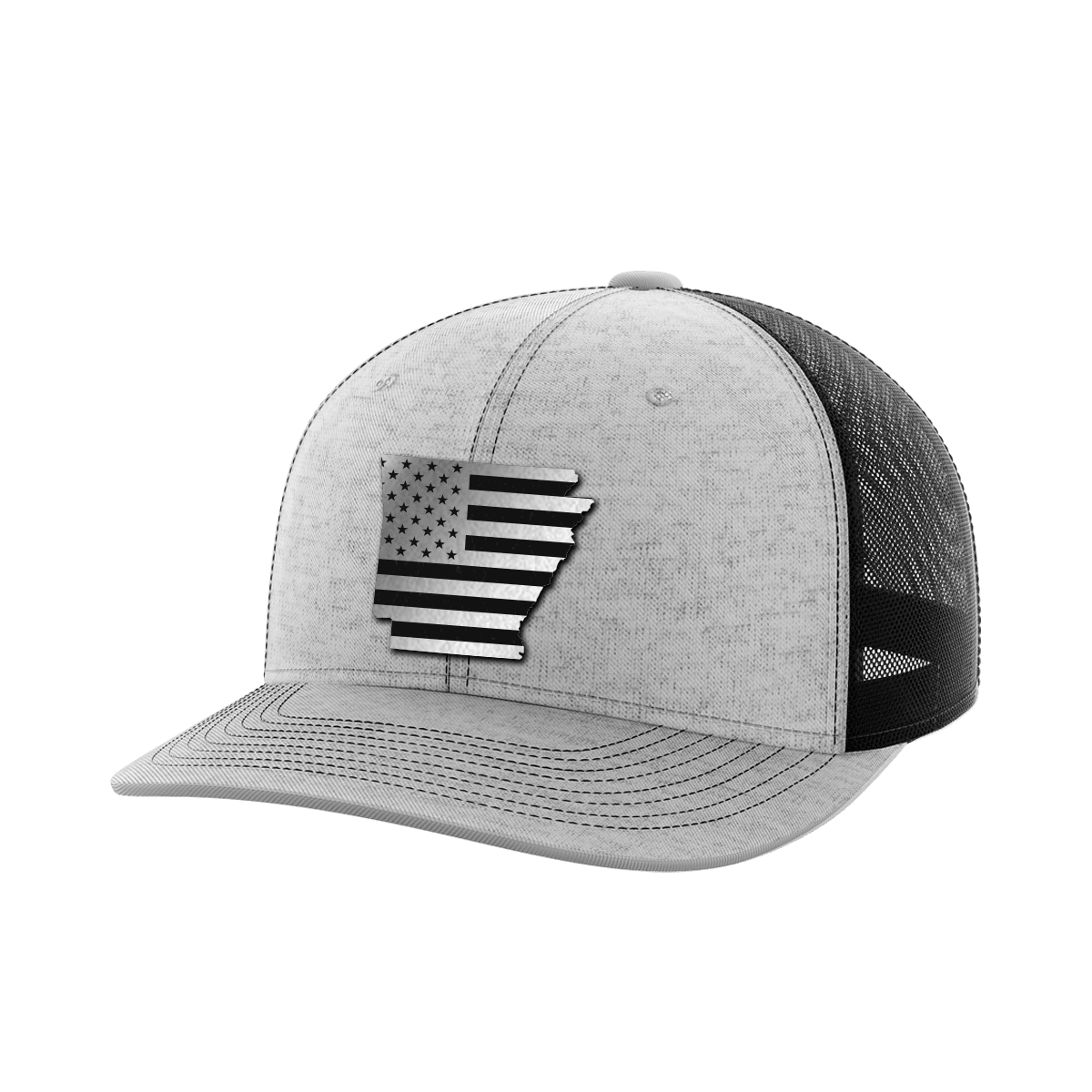 Arkansas United Hats Hat Greater Half Heather Grey/Black Black Leatherette Arkansas