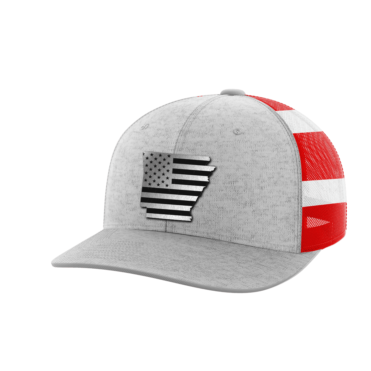 Arkansas United Hats Hat Greater Half Heather Grey/Flag Black Leatherette Arkansas