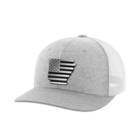 Thumbnail for Arkansas United Hats Hat Greater Half Heather Grey/White Black Leatherette Arkansas