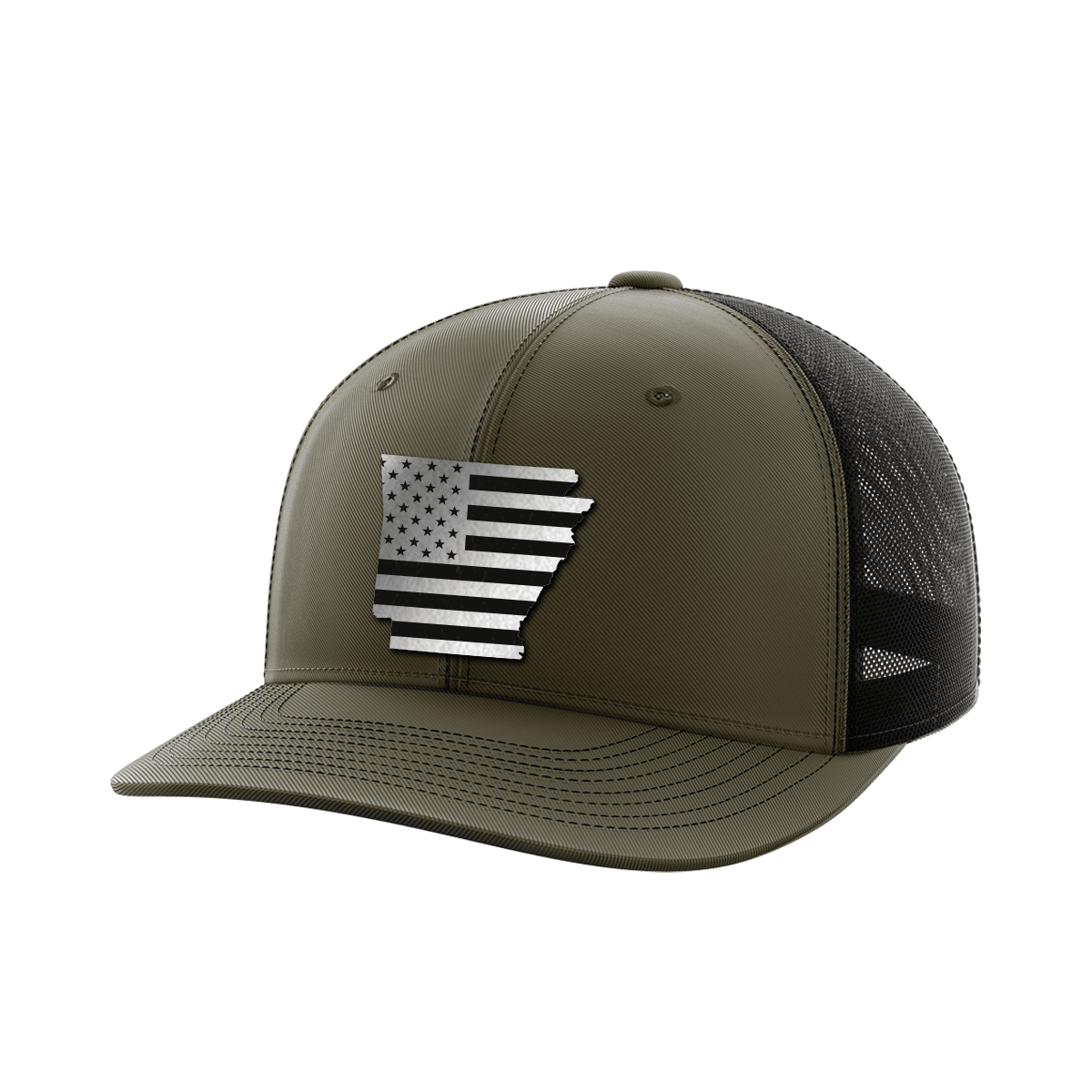 Arkansas United Hats Hat Greater Half OD Green/Black Black Leatherette Arkansas
