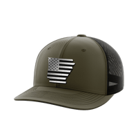 Thumbnail for Arkansas United Hats Hat Greater Half OD Green/Black Black Leatherette Arkansas
