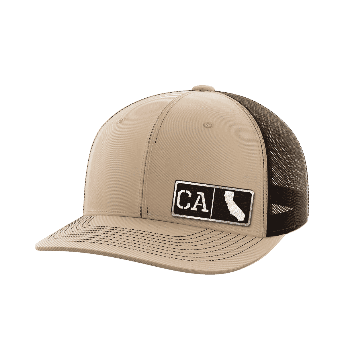 California Homegrown Hats Hat Greater Half Khaki/Coffee Black Leatherette California