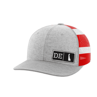 Thumbnail for Delaware Homegrown Hats Hat Greater Half Heather Grey/Flag Black Leatherette Delaware