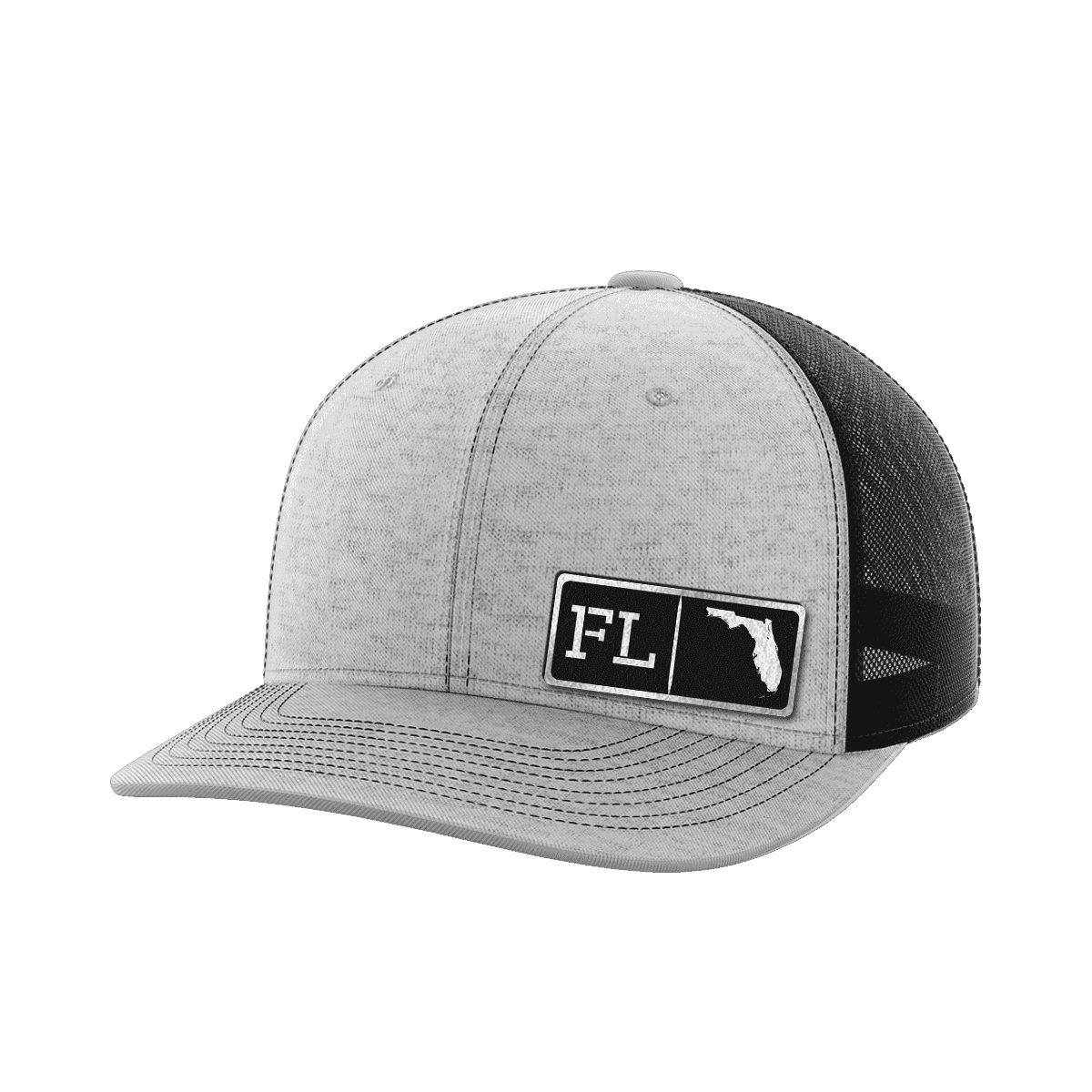 Florida Homegrown Hats Hat Greater Half Heather Grey/Black Black Leatherette Florida