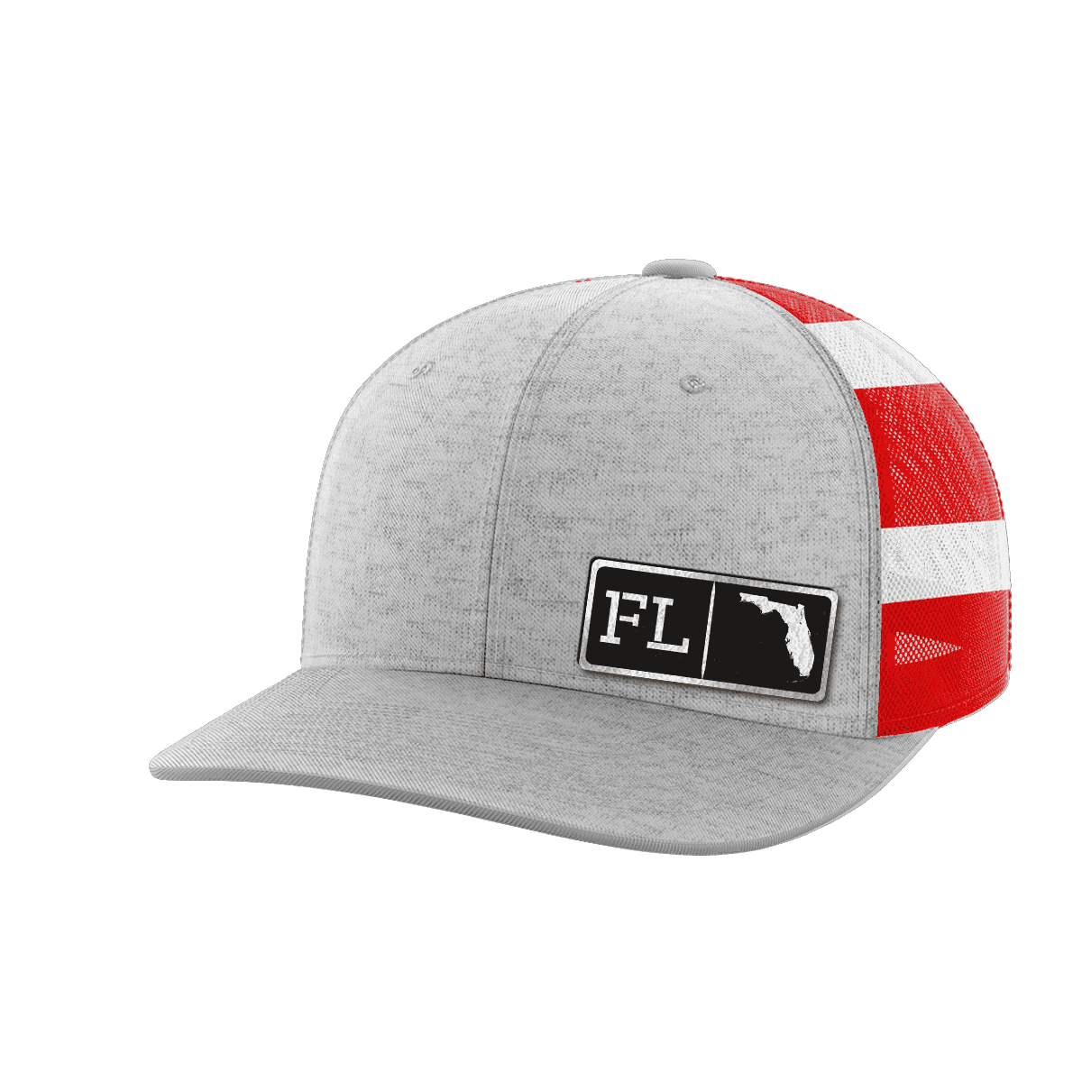 Florida Homegrown Hats Hat Greater Half Heather Grey/Flag Black Leatherette Florida
