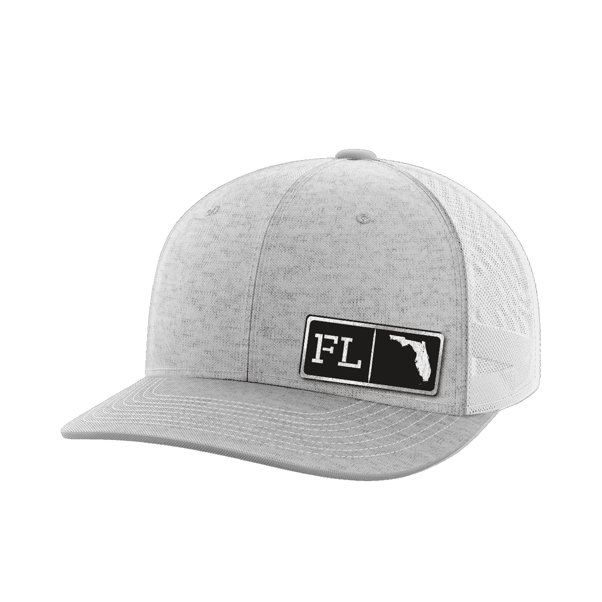 Florida Homegrown Hats Hat Greater Half Heather Grey/White Black Leatherette Florida