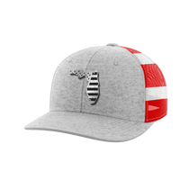 Thumbnail for Florida United Hats Hat Greater Half Heather Grey/Flag Black Leatherette Florida
