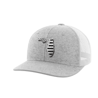 Thumbnail for Florida United Hats Hat Greater Half Heather Grey/White Black Leatherette Florida