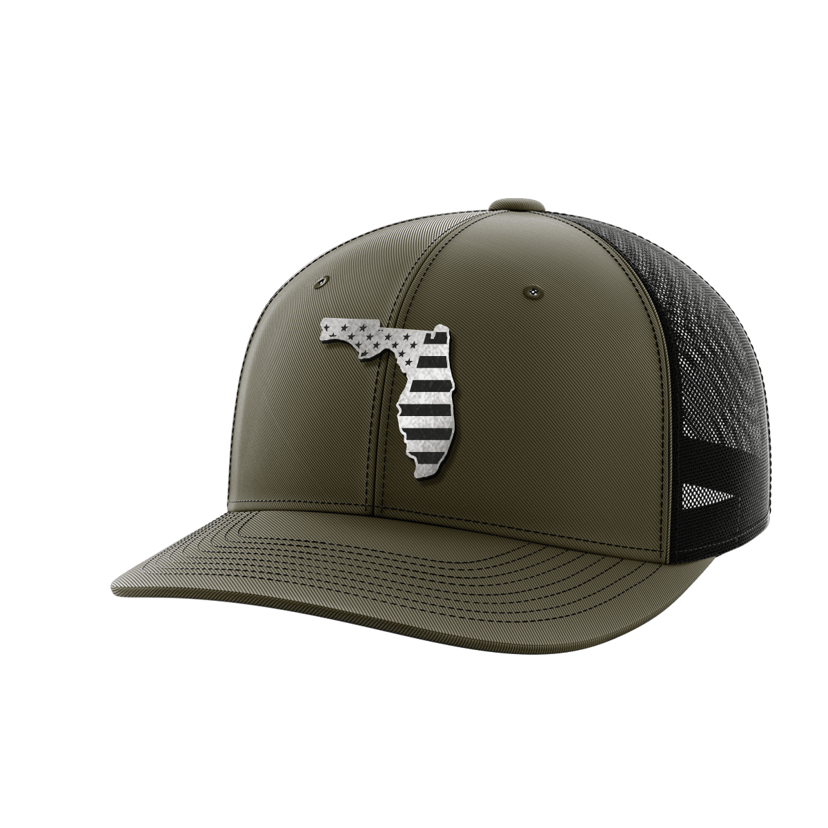 Florida United Hats Hat Greater Half OD Green/Black Black Leatherette Florida