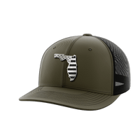 Thumbnail for Florida United Hats Hat Greater Half OD Green/Black Black Leatherette Florida