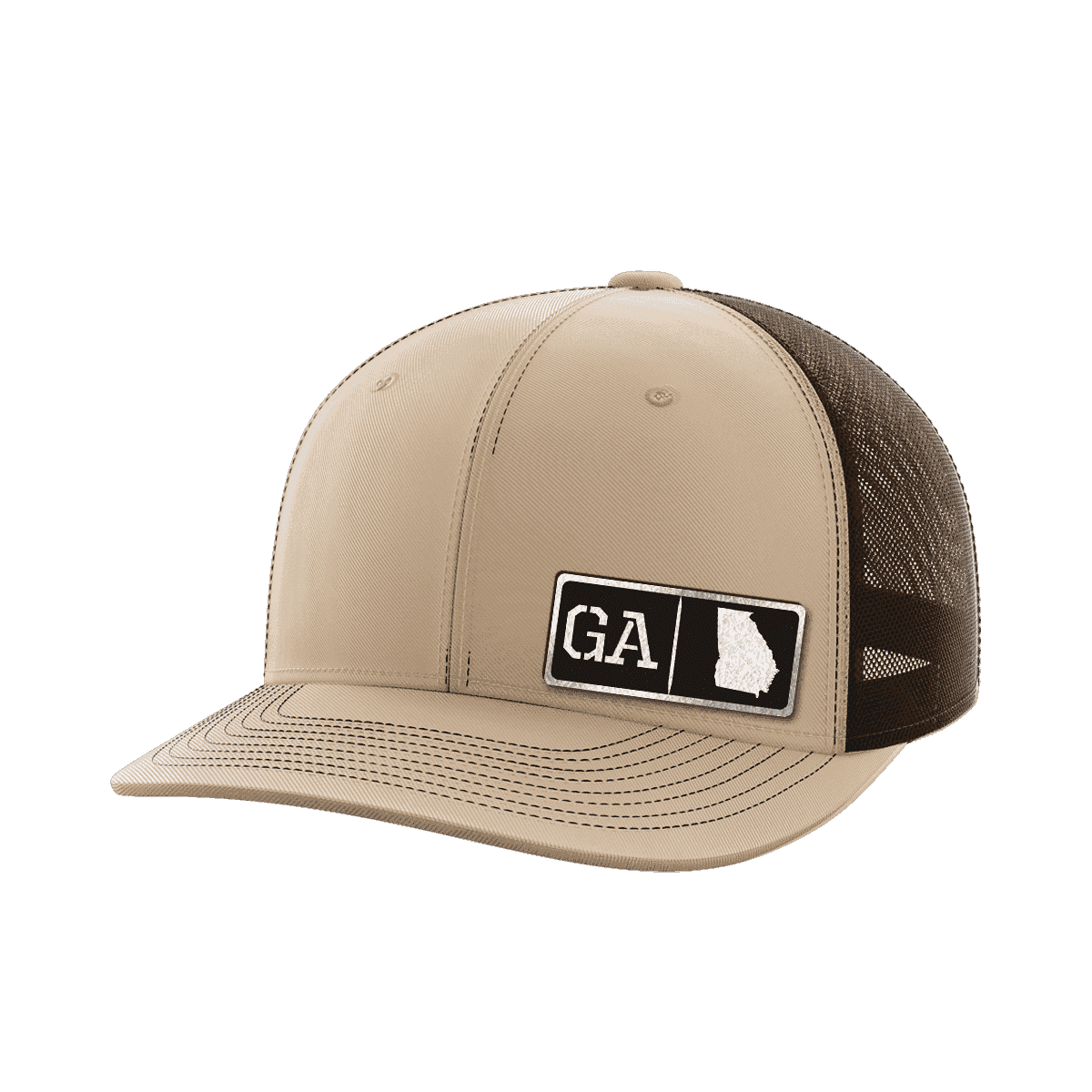 Georgia Homegrown Hats Hat Greater Half Khaki/Coffee Black Leatherette Georgia