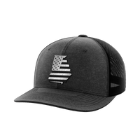Thumbnail for Georgia United Hats Hat Greater Half Heather Black/Black Black Leatherette Georgia
