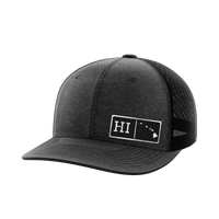 Thumbnail for Hawaii Homegrown Hats Hat Greater Half Heather Black/Black Black Leatherette Hawaii