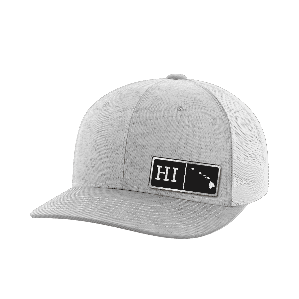 Hawaii Homegrown Hats Hat Greater Half Heather Grey/White Black Leatherette Hawaii