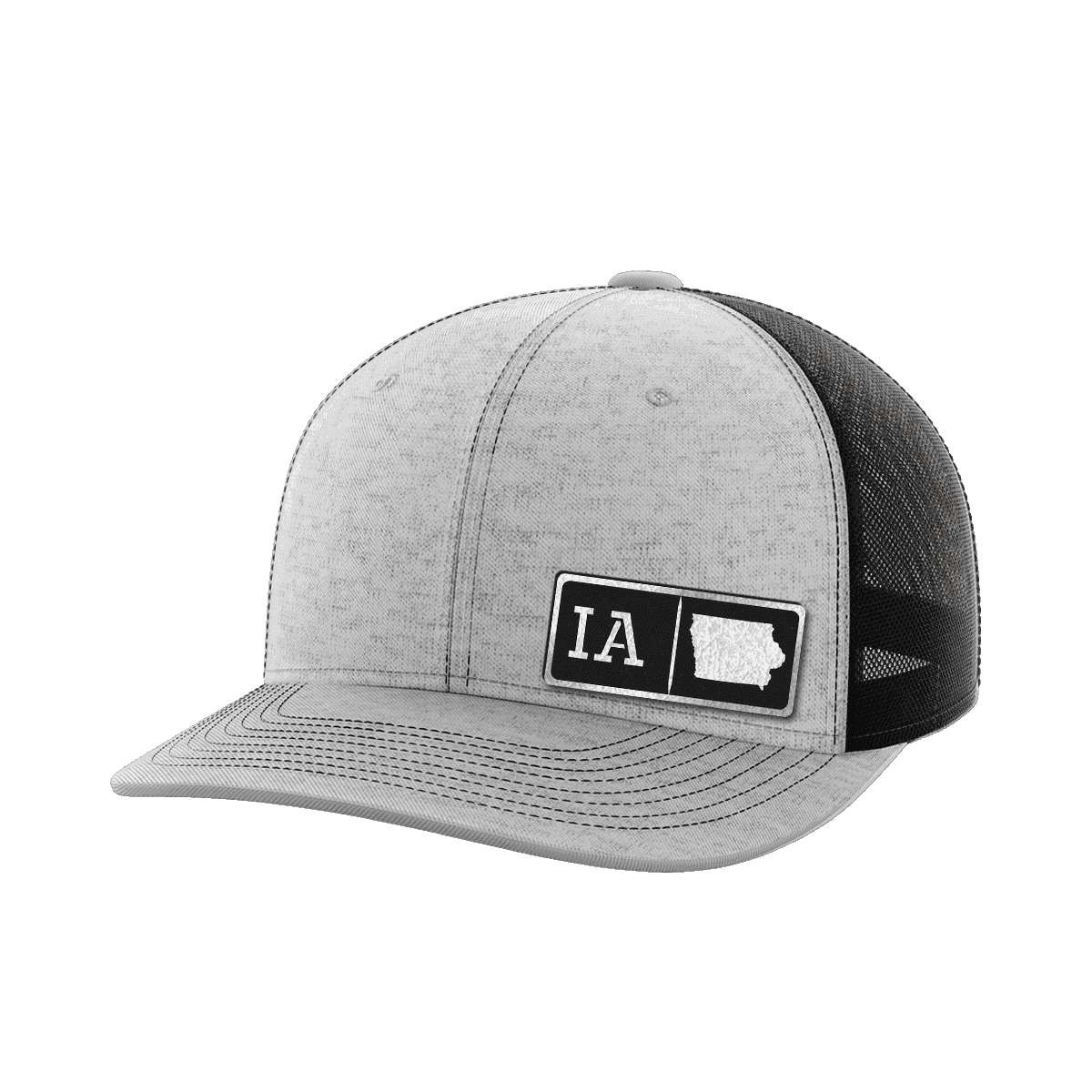Iowa Homegrown Hats Hat Greater Half Heather Grey/Black Black Leatherette Iowa
