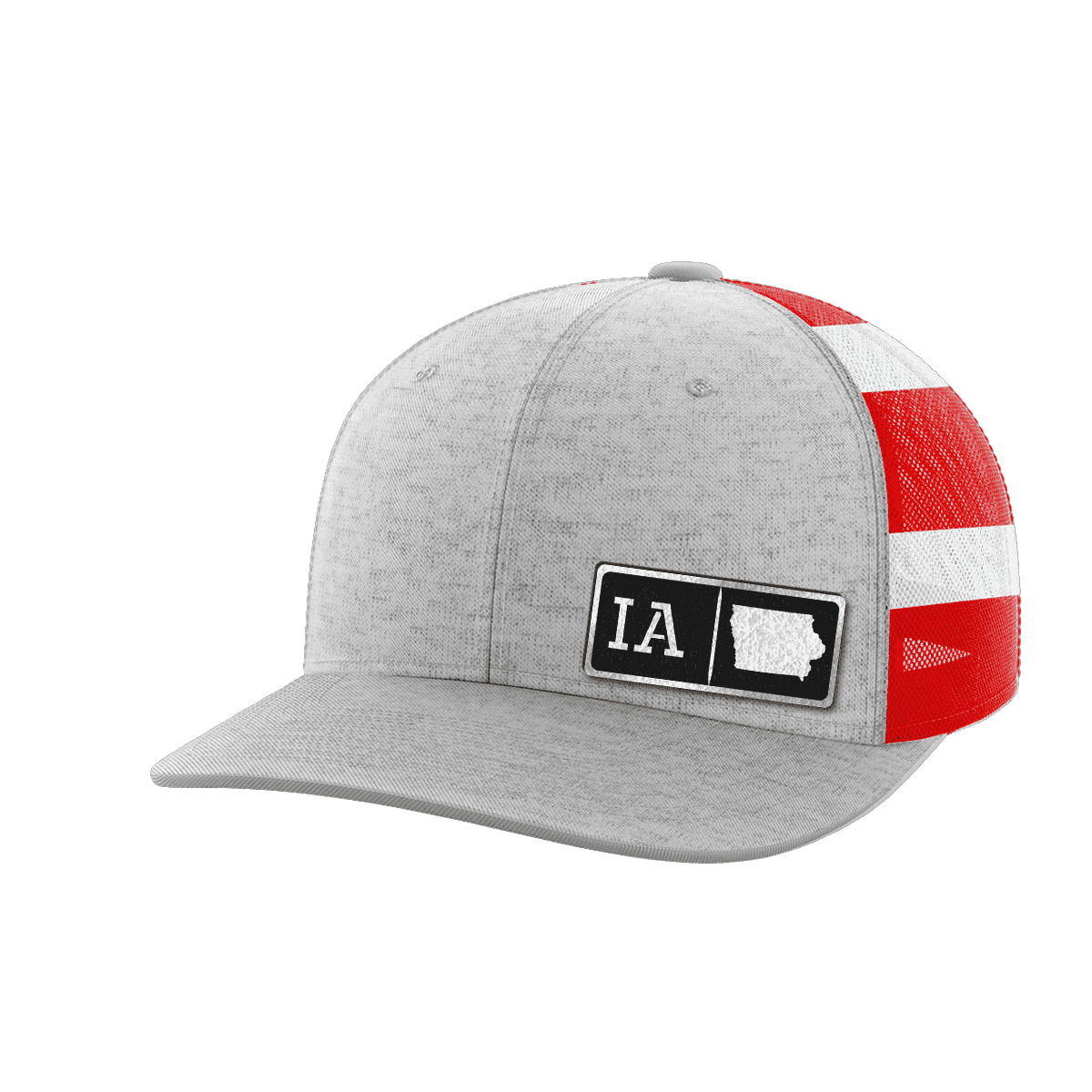 Iowa Homegrown Hats Hat Greater Half Heather Grey/Flag Black Leatherette Iowa