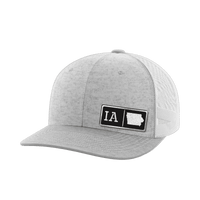 Thumbnail for Iowa Homegrown Hats Hat Greater Half Heather Grey/White Black Leatherette Iowa