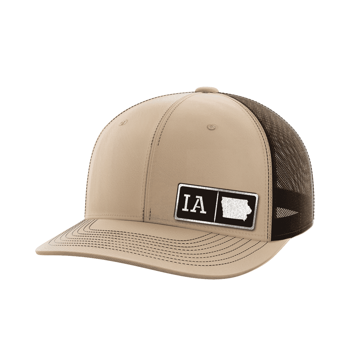 Iowa Homegrown Hats Hat Greater Half Khaki/Coffee Black Leatherette Iowa