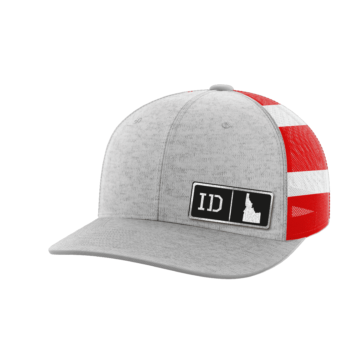 Idaho Homegrown Hats Hat Greater Half Heather Grey/Flag Black Leatherette Idaho