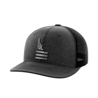 Thumbnail for Idaho United Hats Hat Greater Half Heather Black/Black Black Leatherette Idaho