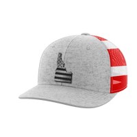 Thumbnail for Idaho United Hats Hat Greater Half Heather Grey/Flag Black Leatherette Idaho