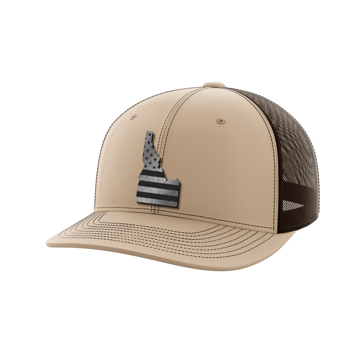Idaho United Hats Hat Greater Half Khaki/Coffee Black Leatherette Idaho