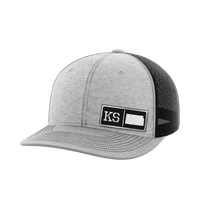 Thumbnail for Kansas Homegrown Hats Hat Greater Half Heather Grey/Black Black Leatherette Kansas